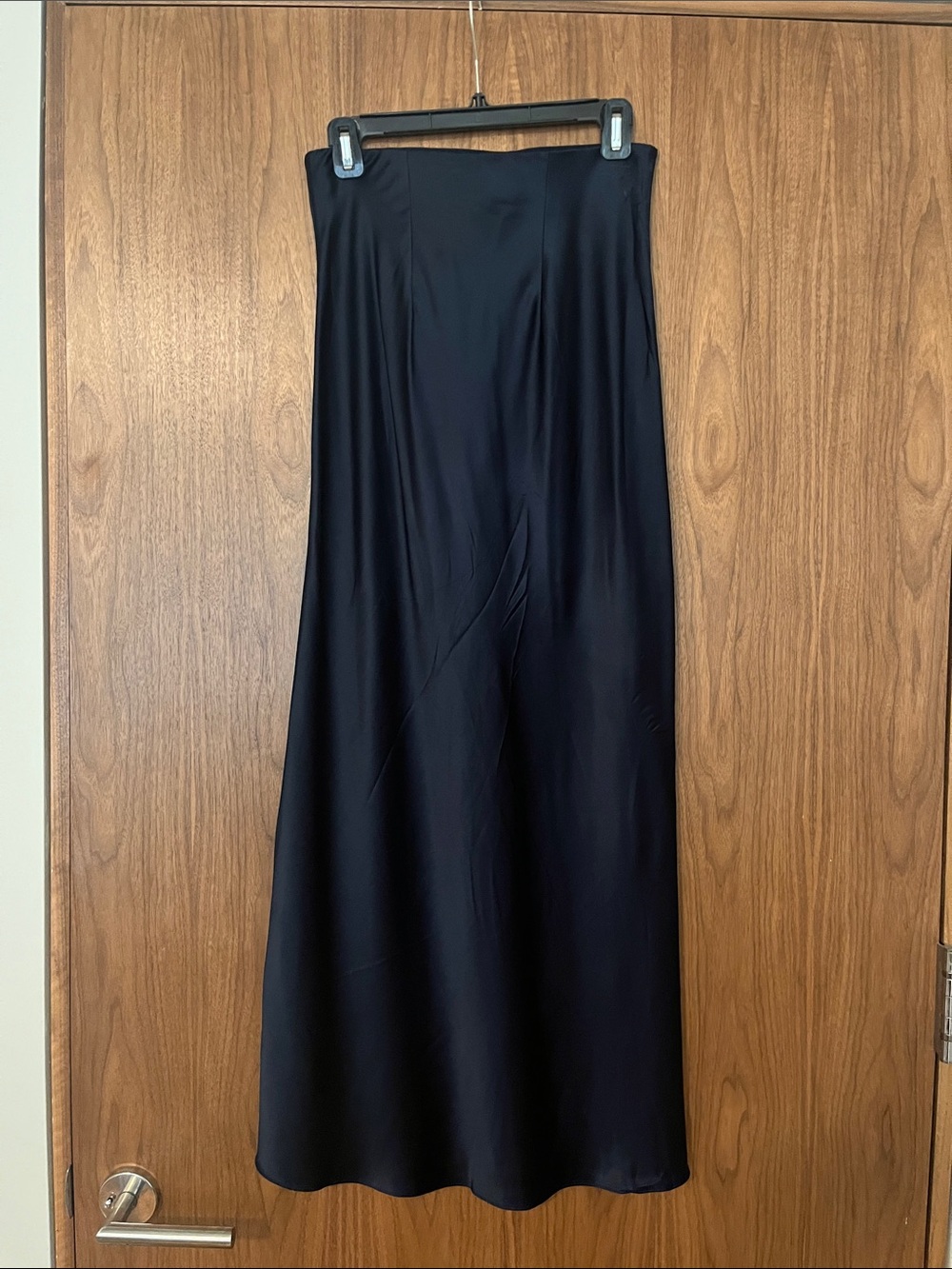 Quince Navy Satin Maxi Skirt - Picture 5 of 9